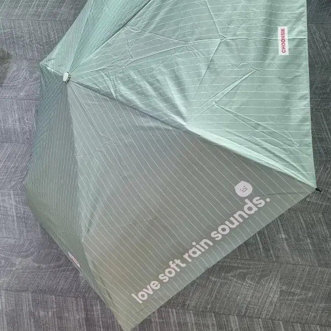 [BUNJANG] Pastel Mint Striped Sun Umbrella / 파스텔 민트색 줄무늬 양우산