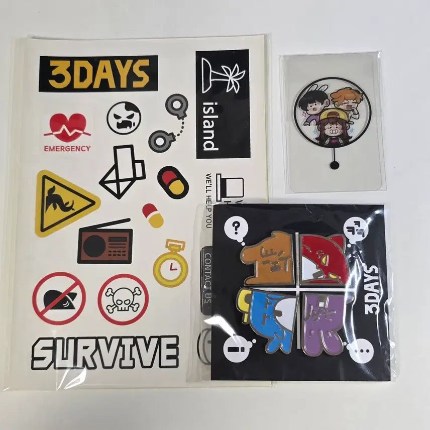 [BUNJANG] Jamtteul 3days Pixelie Ddeultip Badge, Photocard, and Sticker Bundle Set / 잠뜰 3days 쓰리데이즈  픽셀리 뜰팁 뱃지&투명 포카&스티커 일괄