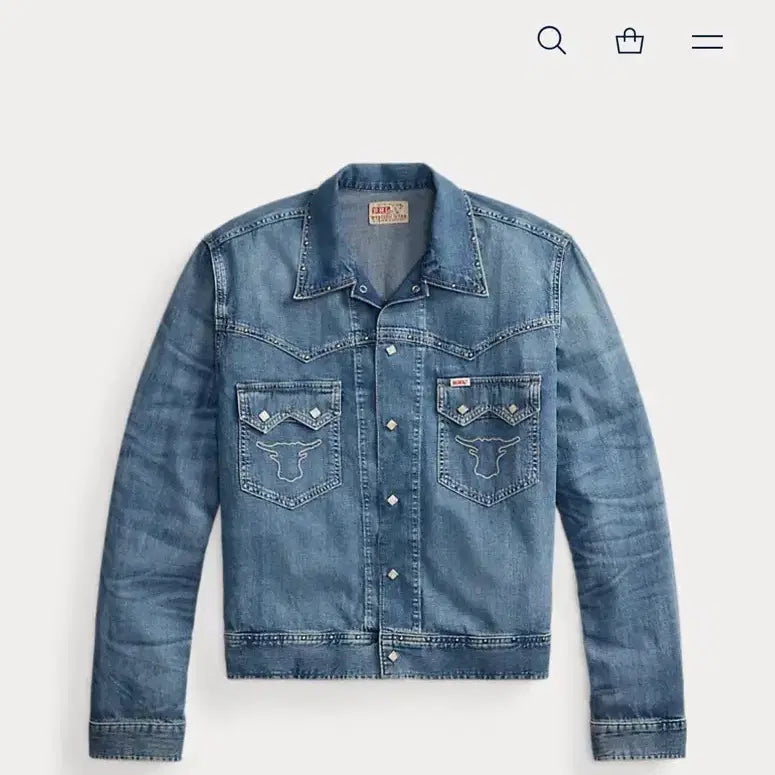 [BUNJANG] RRL Studded Indigo Denim Jacket / RRL 스터드 인디고 데님자켓