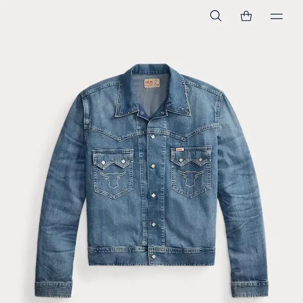 [BUNJANG] RRL Studded Indigo Denim Jacket / RRL 스터드 인디고 데님자켓