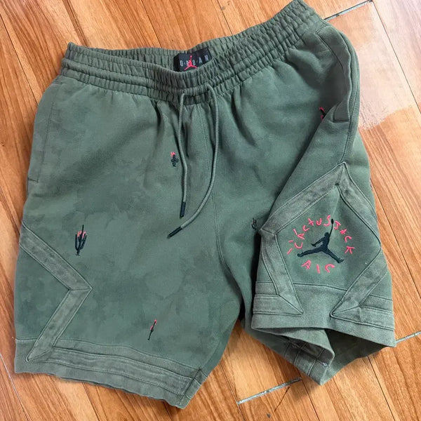 [BUNJANG] Travis Scott Jordan Cactus Jack Diamond Shorts Pants / 트래비스 스캇 조던 캑터스잭 다이아몬드 쇼츠 반바지 팬츠 힙합