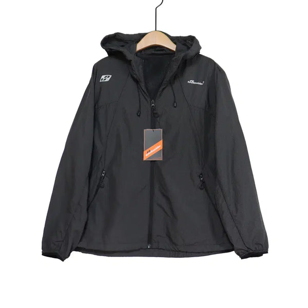 [BUNJANG] Schneider Black Hooded Lightweight Windbreaker Jacket / Schneider 슈나이더 블랙 후드 경량 바람막이 프리 새상품