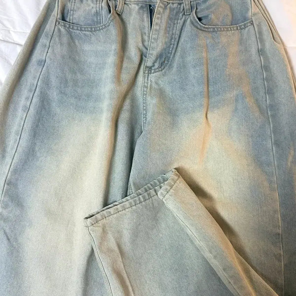 [BUNJANG] Washed Balloon Fit Jeans / 연청바지