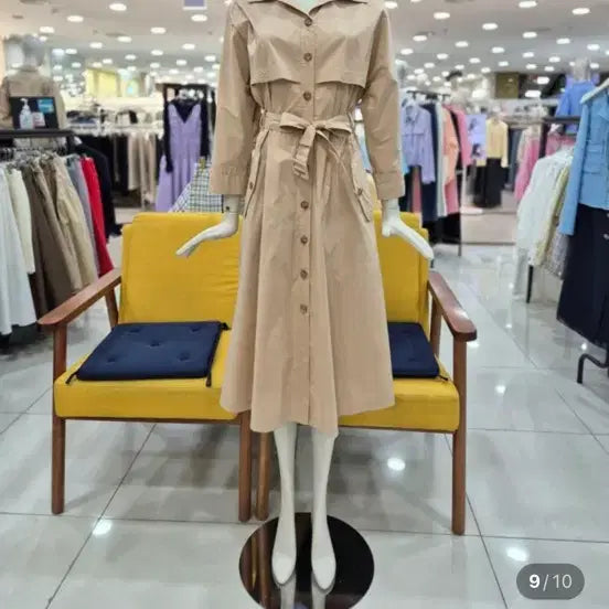 [BUNJANG] DEWL Trench Flare One-Piece Dress Beige / 듀엘 트렌치 플레어 원피스 55/베이지