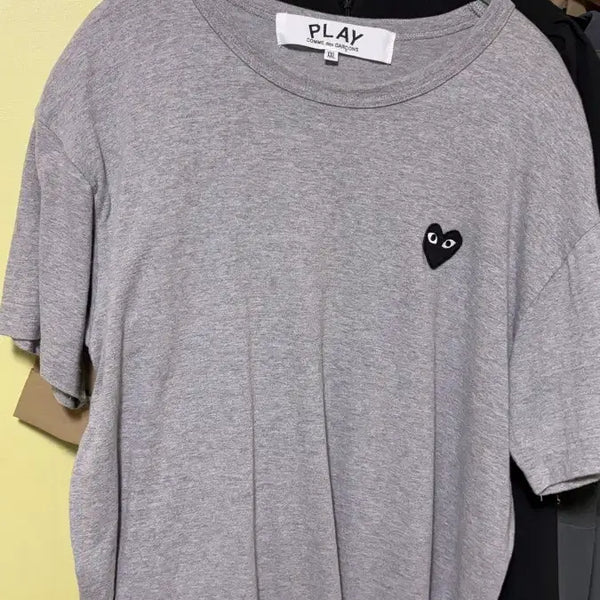 [BUNJANG] Comme des Garçons Grey Heart Logo Short Sleeve T-Shirt XXL / 꼼데가르송 그레이 하트로고 반팔 xxl