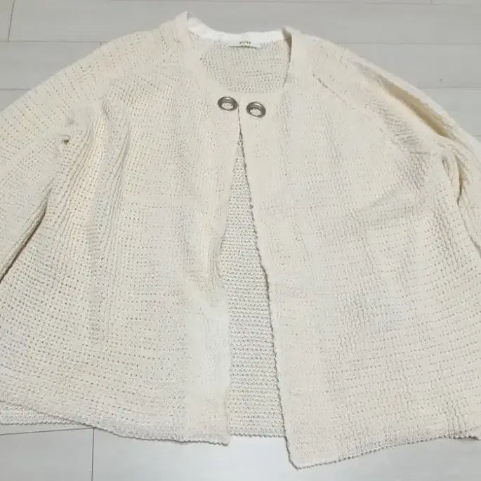 [BUNJANG] System Ivory Knit Cardigan / 시스템 아이보리색 니트 가디건90