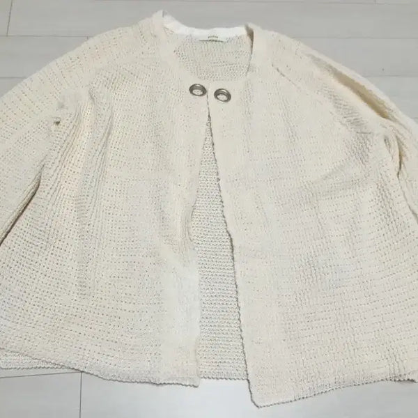 [BUNJANG] System Ivory Knit Cardigan / 시스템 아이보리색 니트 가디건90
