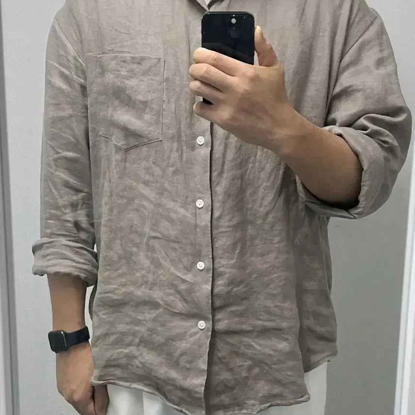 [BUNJANG] Steadyeverywhere Linen Shirt Taupe / 스테디에브리웨어 린넨 셔츠 타우페