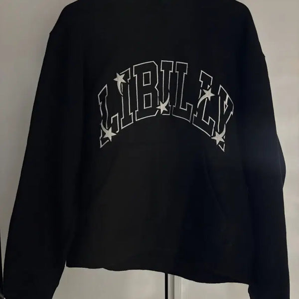 [BUNJANG] Libilly Embroidered Hoodie Black / 리빌리 후드티 libilly hoodie
