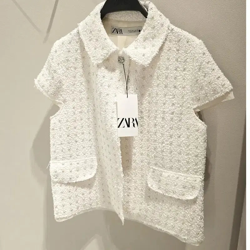 [BUNJANG] ZARA Glitter Tweed Jacket L / ZARA 자라 글리터 트위드 자켓 L사이즈