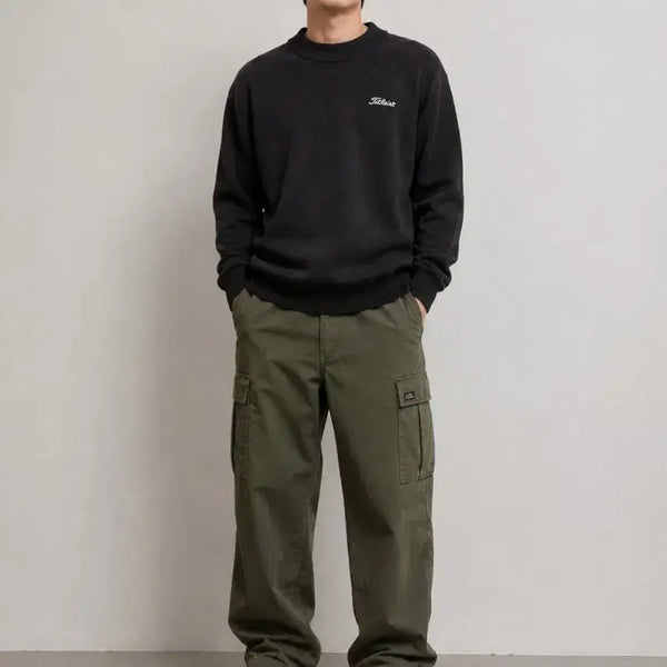 [BUNJANG] Titleist Black Knit Sweatshirt 100 / 타이틀리스트 블랙 니트 맨투맨 100