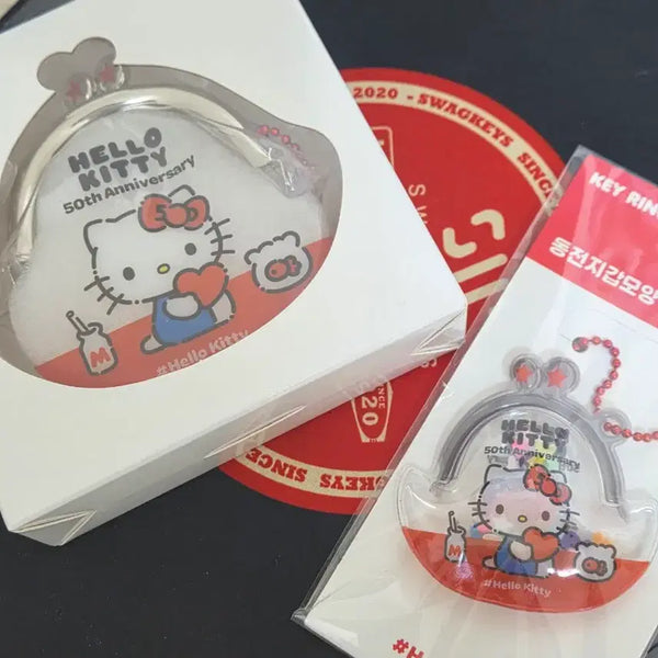 [BUNJANG] Hello Kitty 50th Anniversary Popup Keychain and Coin Pouch M / 헬로 키티 50주년 팝업 열쇠고리와 동전지갑 M (마지막 이미지에서 사이즈 확인 가능)