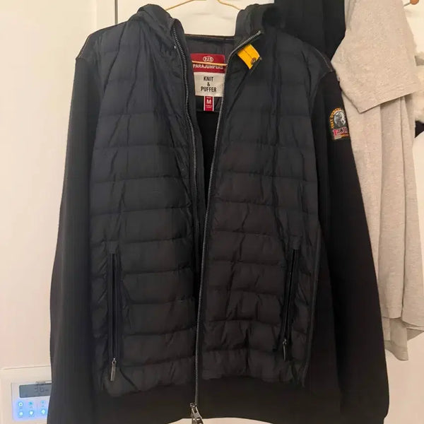 [BUNJANG] Parajumpers Knit Puffer Jacket Black M / 파라점퍼스 니트 퍼퍼 블랙 M
