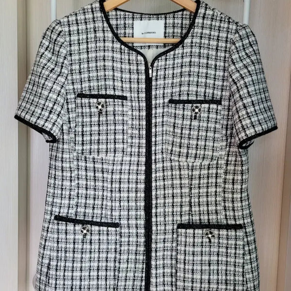 [BUNJANG] LeCormang Tweed Short-Sleeve Jacket M / 르꼬르망 트위드 반팔 자켓 M