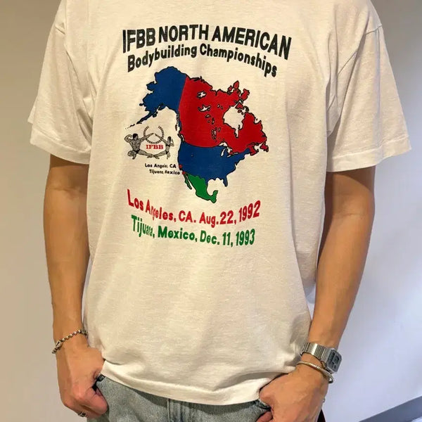 [BUNJANG] 1992 IFBB North American Bodybuilding Championships Official Commemorative T-Shirt / 90s USA IFBB 보디빌딩 빈티지 반팔티셔츠