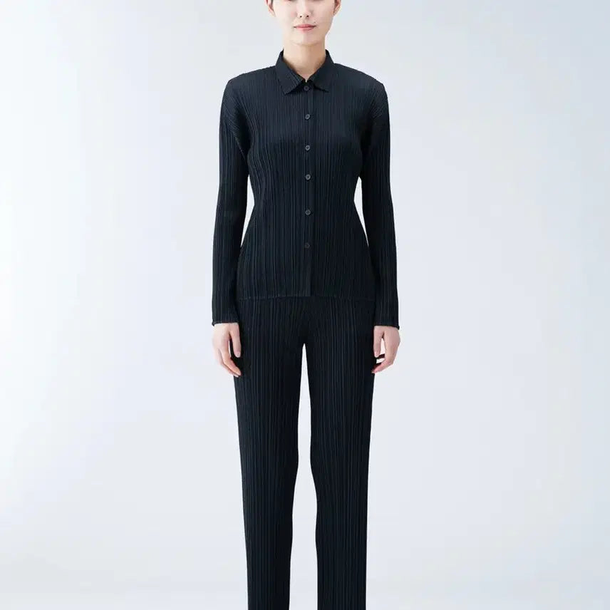 [BUNJANG] Pleats Please Basic Shirt Size 4 (Domestic Label) / 플리츠 플리즈 베이직 셔츠 국내라벨 4사이즈