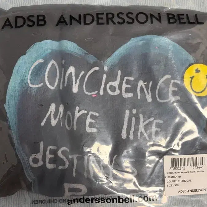 [BUNJANG] Andersson Bell Graphic T-Shirt Charcoal XXL / [새상품] 앤더슨벨 그래픽 반팔티 챠콜 XXL