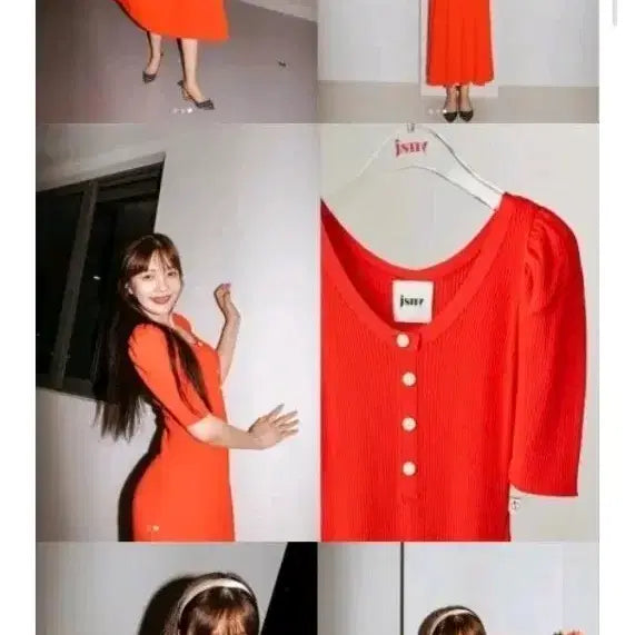 [BUNJANG] Jill Stuart New York Red Long Dress / 조이착용) 질스튜어트 뉴욕 레드원피스