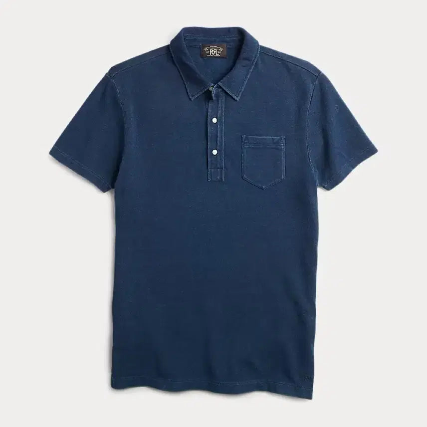 [BUNJANG] RRL Indigo Cotton Pocket Polo Shirt XL / RRL 더믈알엘 인디고 코튼 포켓 폴로 XL