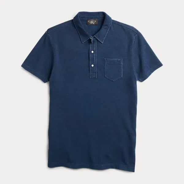 [BUNJANG] RRL Indigo Cotton Pocket Polo Shirt XL / RRL 더믈알엘 인디고 코튼 포켓 폴로 XL