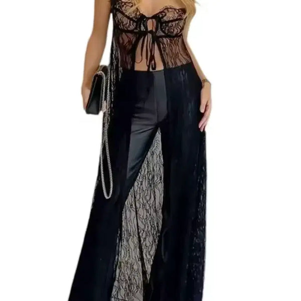 [BUNJANG] Layered Lace Maxi Dress / 레이어드 원피스. 66-77