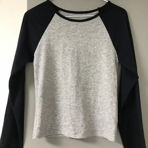 [BUNJANG] Colorblock Raglan Slim Fit Long Sleeve T-Shirt / 배색 나그랑 슬림핏 긴팔 티셔츠