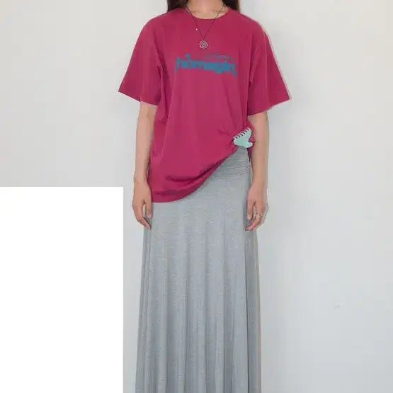 [BUNJANG] Homebodythings Cotton Shirring Long Skirt Grey / 홈바디띵스 코튼 셔링 롱 스커트 그레이
