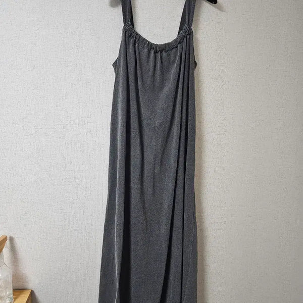 [BUNJANG] Grey Sleeveless Long Dress / 그레이 나시 롱원피스