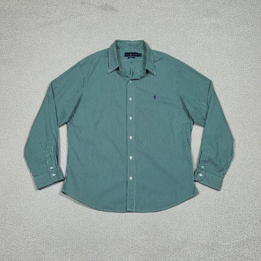 [BUNJANG] Polo Ralph Lauren Slim Fit Stripe Cotton Long Sleeve Shirt S00638 / [폴로 랄프로렌] 슬림 핏 스트라이프 코튼 긴팔 셔츠 | S00638
