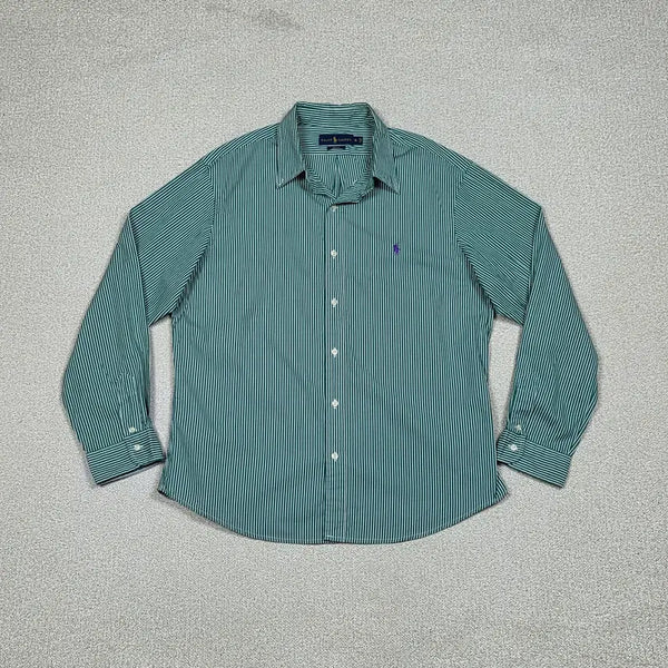 [BUNJANG] Polo Ralph Lauren Slim Fit Stripe Cotton Long Sleeve Shirt S00638 / [폴로 랄프로렌] 슬림 핏 스트라이프 코튼 긴팔 셔츠 | S00638