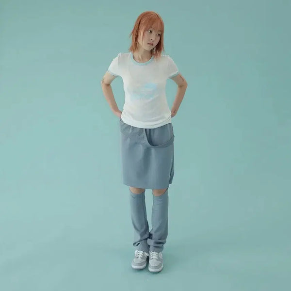 [BUNJANG] Jichoice SS24 Skirt + Leg Warmers Set / 지초이 ss24 스커트 + 레그워머