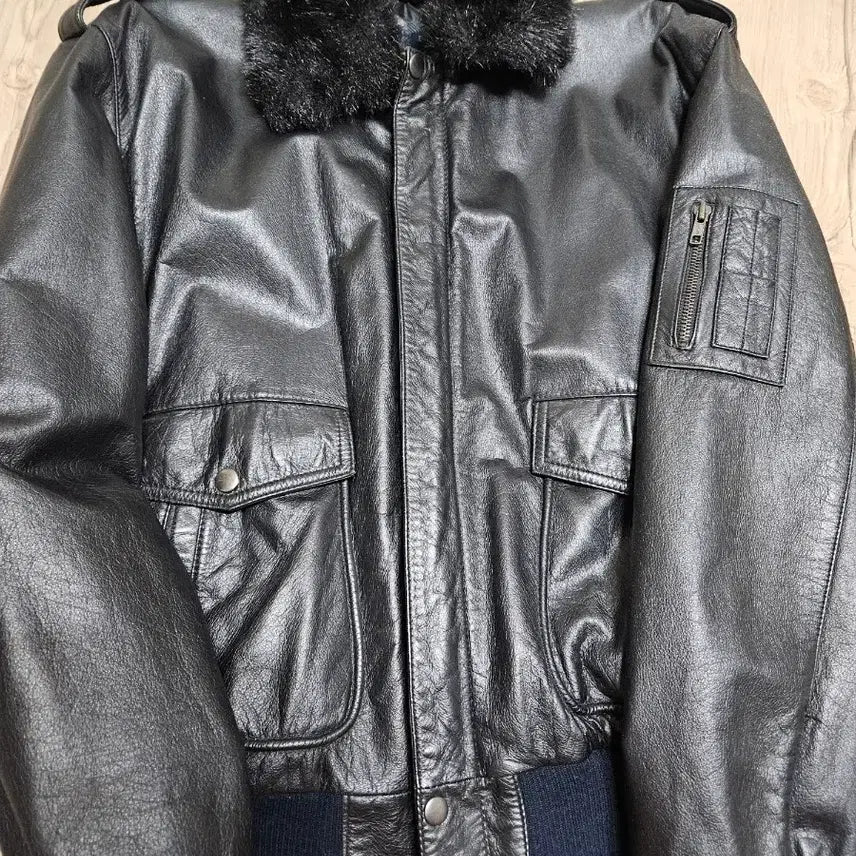 [BUNJANG] Genuine Sheepskin Flight Leather Jacket / 양가죽 플라이트 가죽자켓