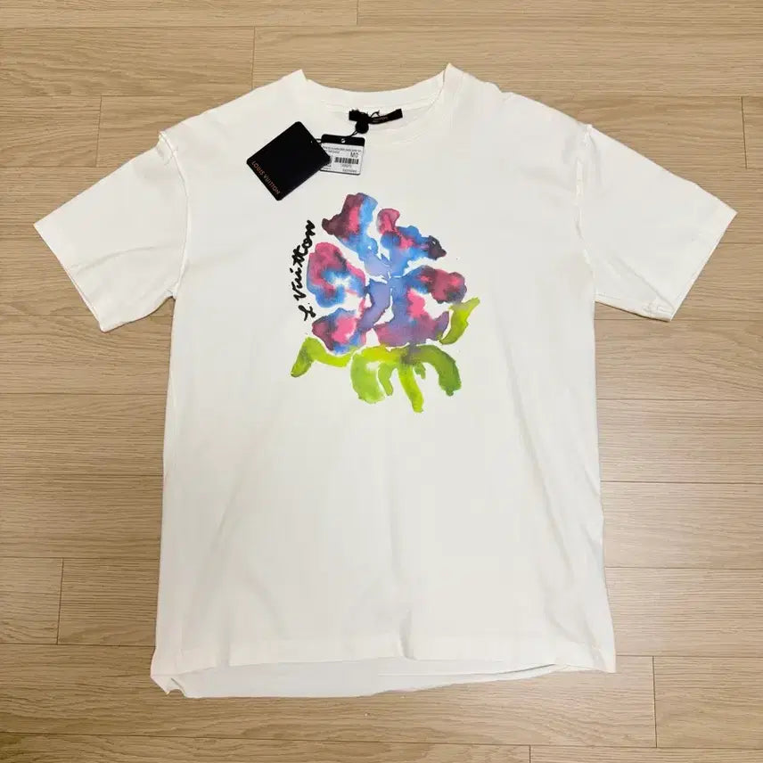 [BUNJANG] Louis Vuitton Flower Printing Drop Short Sleeve T-Shirt / 루이비통 플라워 프린팅 드롭 반팔티
