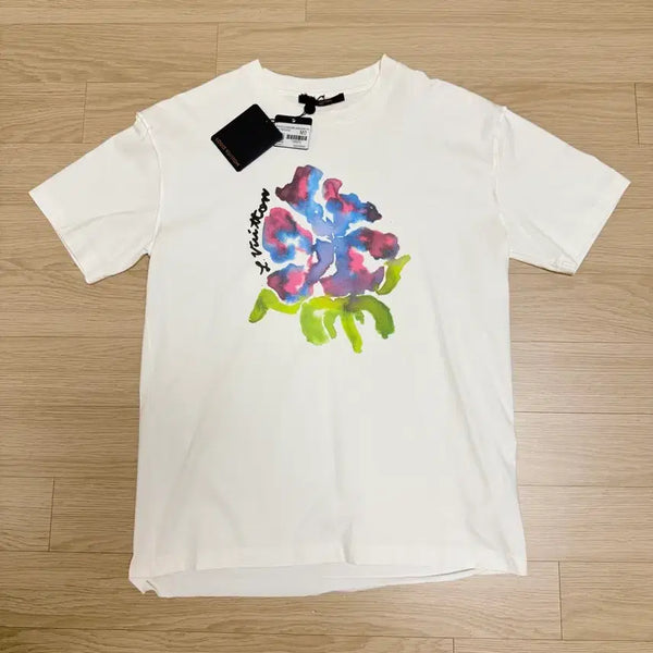 [BUNJANG] Louis Vuitton Flower Printing Drop Short Sleeve T-Shirt / 루이비통 플라워 프린팅 드롭 반팔티