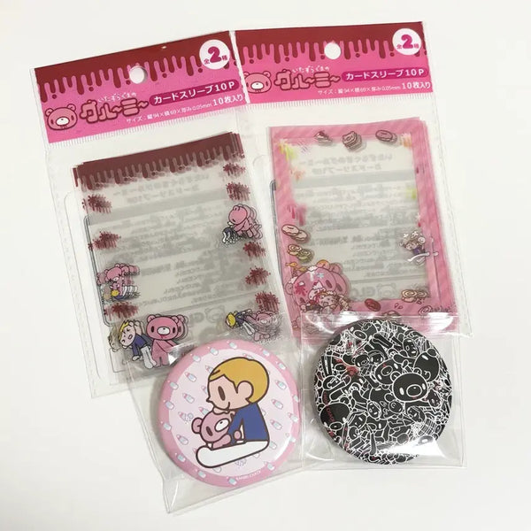 [BUNJANG] Bundle Gloomy Bear Card Sleeve + 2 Can Badges Set / [일괄] 글루미베어 글루미 카드 슬리브 + 캔뱃지 2개