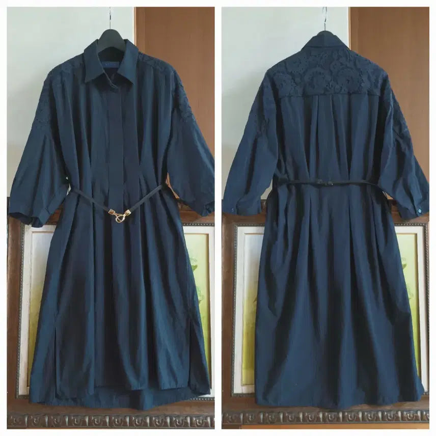 [BUNJANG] KEITH Navy 7/8 Sleeve Shirt Dress / KEITH 키이스 7부 소매 네이비 원피스