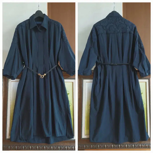 [BUNJANG] KEITH Navy 7/8 Sleeve Shirt Dress / KEITH 키이스 7부 소매 네이비 원피스