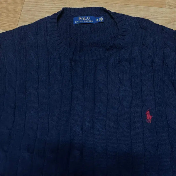 [BUNJANG] Polo Ralph Lauren New Cable Knit Navy XL (110 Size) / 폴로랄프로렌 신형 꽈배기니트 네이비 XL사이즈 (110사이즈)