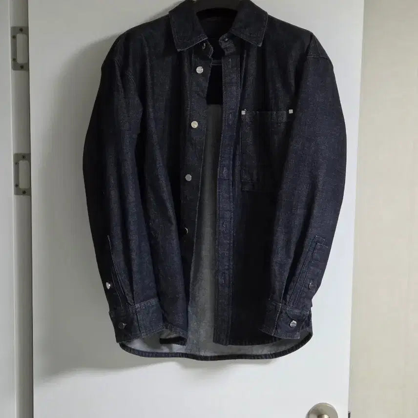 [BUNJANG] Wooyoungmi 23FW Denim Back Logo Shirt Blue / <46> 우영미 23FW 데님 백로고 셔츠 블루