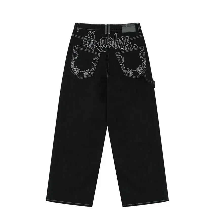 [BUNJANG] CASICO Embroidered Non-Fade Denim Pants Jeans / 카시코 Embroied Nonfade Denim Pants 데님 팬츠 청바지