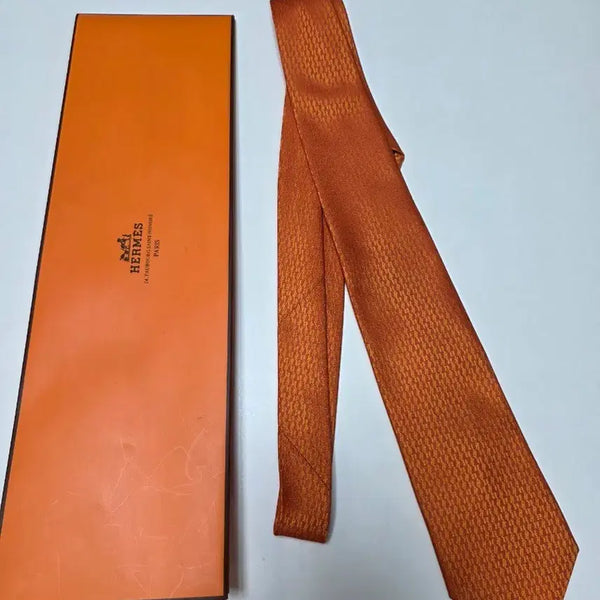 [BUNJANG] Hermès Orange Silk Tie / 에르메스 넥타이 상태 좋아요