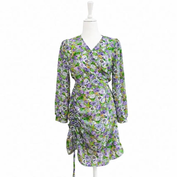 [BUNJANG] Chiffon Shirring Floral Print Dress / 쉬폰 셔링 꽃무늬 원피스