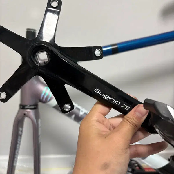 [BUNJANG] Sugino 75 Black Crankset Set (165mm) with Shimano 500 Bottom Bracket / 스기노 75 크랭크셋 판/교
