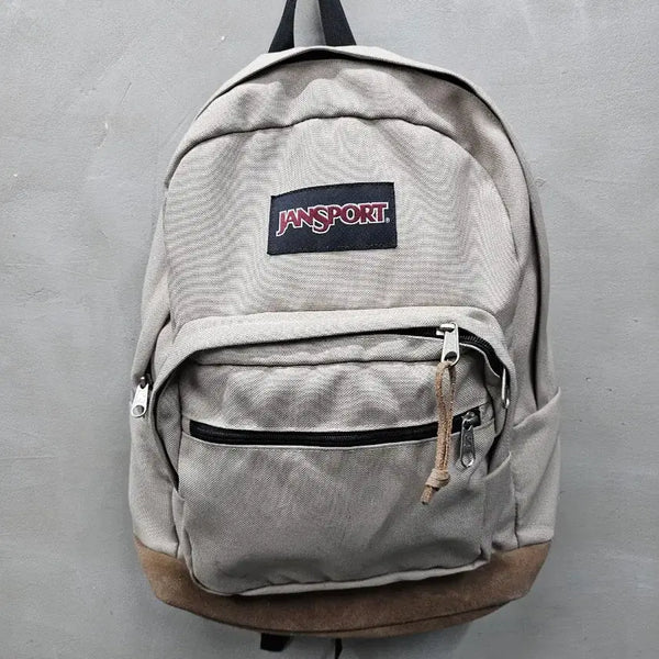 [BUNJANG] JanSport Beige Suede Backpack / 잔스포츠 백팩 베이지색