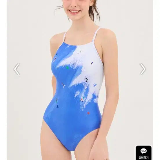 [BUNJANG] HuG Blue Sea V-Back Mid-Cut Swimsuit Size 28 / 후그 파랑바다 28 수영복