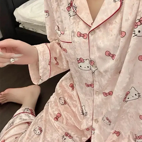 [BUNJANG] Hello Kitty Velvet Long-Sleeve Pajama Set / 새상품)헬로키티 벨벳 긴팔 파자마 세트
