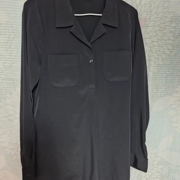 [BUNJANG] ABLY Long Blouse Black / ABLY 롱블라우스 검정색