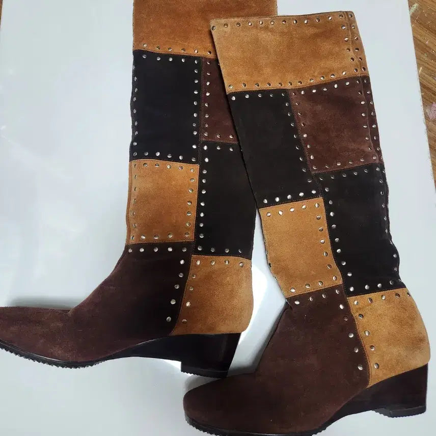 [BUNJANG] Michael Kors Real Suede Wedge Heel Boots / 마이클코어스 리얼 스웨이드 롱부츠 245