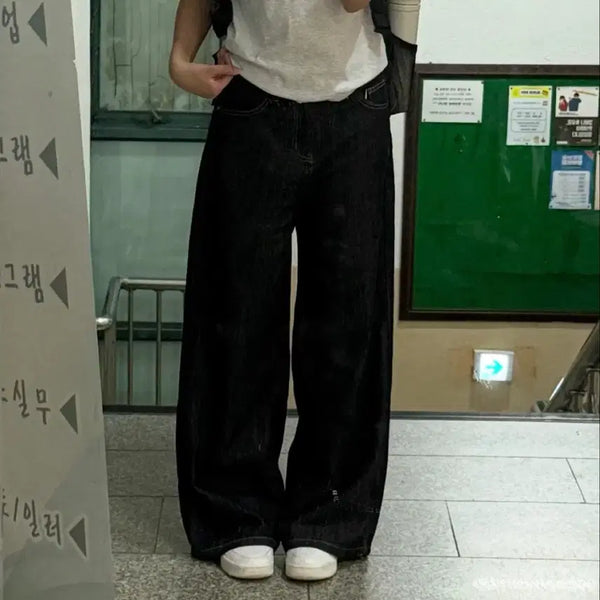 [BUNJANG] Raw Denim Wide Leg Pants / 생지 와이드 데님 바지 새상품