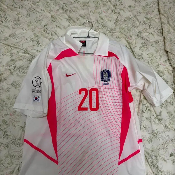 [BUNJANG] Hong Myung-bo 2002 Korea Football Jersey (Replica) / 2002년 한국 유니폼 어웨이 보급형 홍명보 풀마킹 월드컵 패치 팝니다